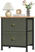Sweetcrispy Nightstand with 2 Fabric Drawers, Bedside Table by Sweetcrispy