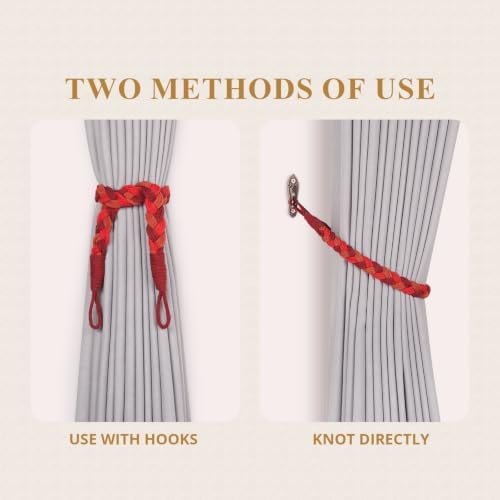 NICEEC 4 Pack Natural Cotton Rope Curtain Tiebacks Elegant Boho Style - Image 4
