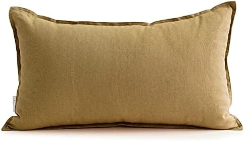 Jeanerlor Cotton Linen Decorative 12"x20" Lumbar Throw Pillow Case Cushion Cover by Jeanerlor