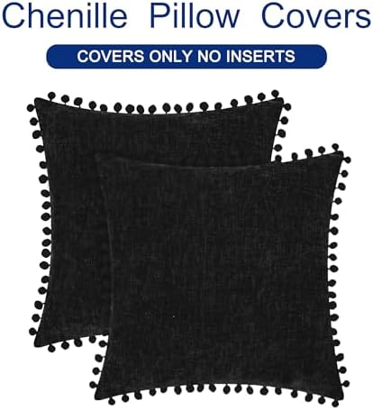 CaliTime Decorative Couch Throw Pillow Covers 20 X 20 Inches Black - Image 6