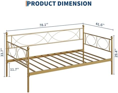 GAOMON Daybed - Metal Twin Day Bed, Sturdy Twin Daybed Frame - Image 2