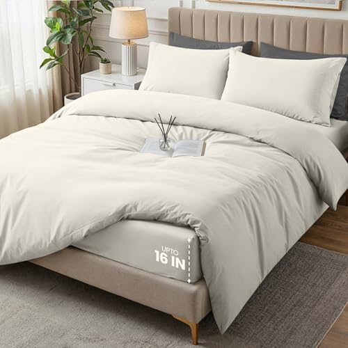 Duvet Cover Queen, 4 Piece Set, Extra Soft by UTOPIABEDDING