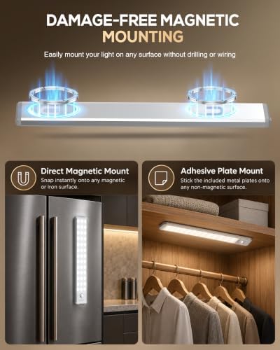 10.5 Inch 2 Pack Under Cabinet Lighting, 3 Color Temps Motion Sensor Light - Image 4