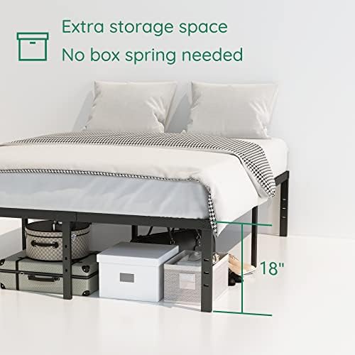 DiaOutro 18 Inch Full XL Bed Frame 80 x 54 Metal Platform - Image 4