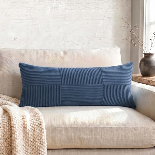 Fancy Homi Set of 1 Dusty Blue Boho Long Lumbar Body Decorative Throw Pillow - Image 5