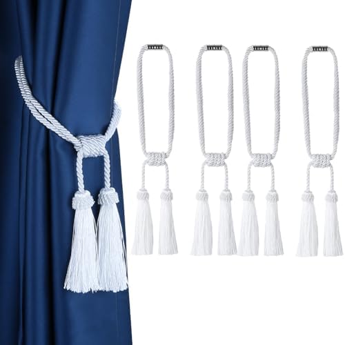 Magnetic Curtain Tiebacks Handmade Tassel Drapery Holdback by fenghuangwu