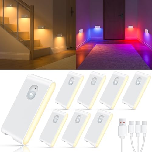 WILLED Motion Sensor Lights Indoor, RGB & Warm White Motion Sensor Night Light by WILLED
