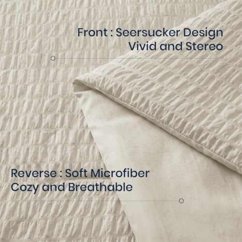 Quataly Oversized King Comforter Set 3PCS Seersucker Lightweight Bed Set - Image 3