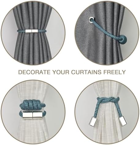 NICEEC 4 Pack Mini Magnetic Curtain Tiebacks Modern Simple Style Drape Tie - Image 5