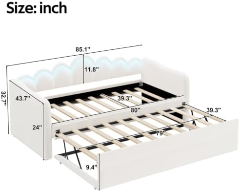 Twin XL Size Upholstered Daybed - Image 2
