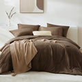 Queen Comforter Set-7 Pieces Soft Prewashed Bed in a Bag Queen Bedding Sets by WRENSONGE