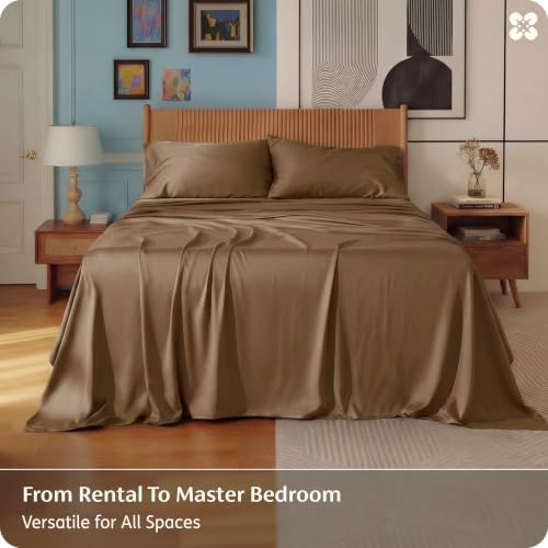 Bedsure PureWoven 100% Rayon Derived from Bamboo, Queen Sheets, 4 Pieces - Image 4