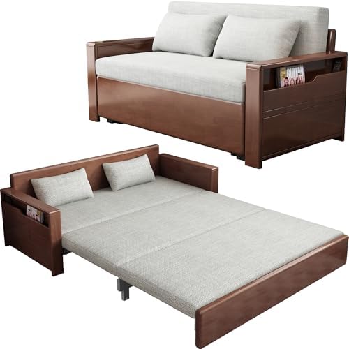 59" Grey 3-in-1 Convertible Sofa w/Storage & Rev Chaise, Solid Wood Frame by Unknown