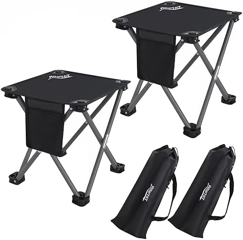 Roptat 2 Pack Camping Stool, Portable Folding Compact Lightweight Stool Seat by Roptat
