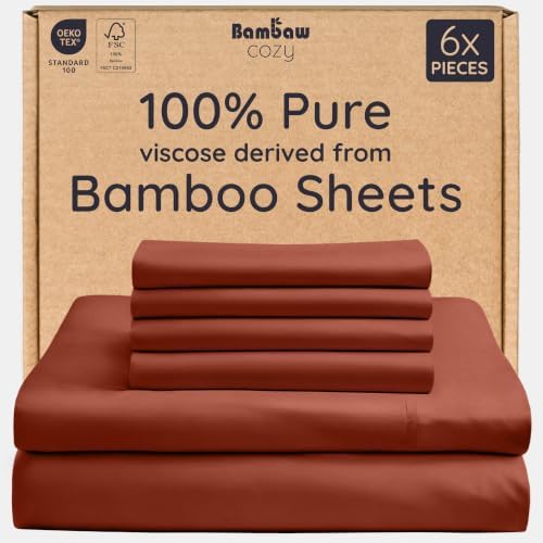 Bambaw 100% Viscose Derived from Bamboo Sheets Queen Size – 6pcs Queen Sheet by Bambaw