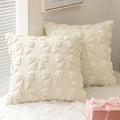 MIULEE Cream White Bow Pillow Covers Coquette Room Decor 20x20 by MIULEE