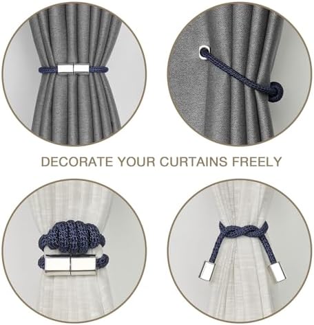 NICEEC 2 Pack Mini Magnetic Curtain Tiebacks Modern Simple Style Drape Tie - Image 5
