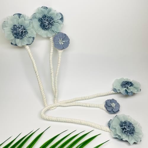Curtain Tiebacks 2 Packs, Artificial Flower Curtain Holdbacks Clips, Flexible - Image 5