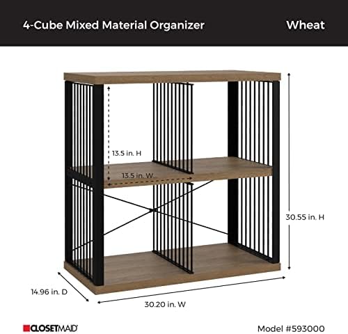 ClosetMaid 4-Cube Storage Organizer Bookshelf, Storage Shelf, Metal Frame - Image 3