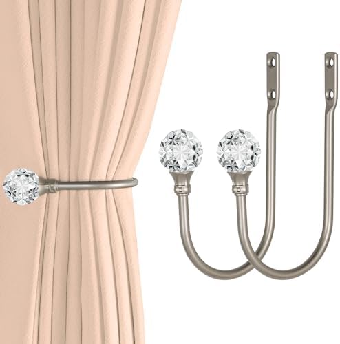 U Shaped Metal Curtain Holdbacks, Curtain Tiebacks, 2 Pack by GROLECA