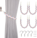 NICEEC 4 Pack Natural Cotton Rope Curtain Tiebacks Elegant Boho Style by NICEEC