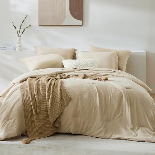 Super King Plus Size Comforter Set- 7 Pieces Bed in a Bag King Bedding Sets by WRENSONGE