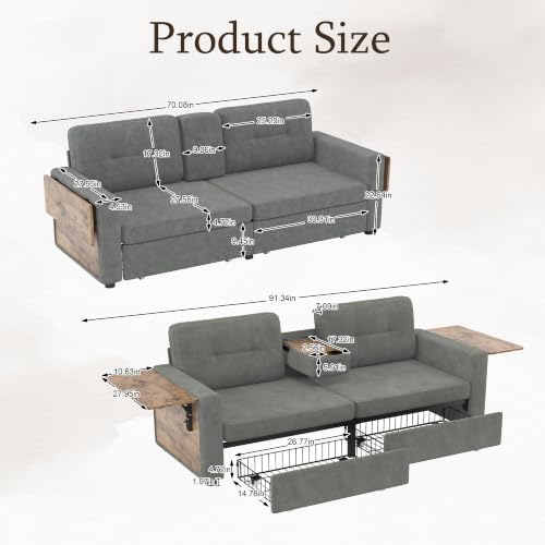 70" Oversize Versatile Sofa, Loveseat Couch - Image 3