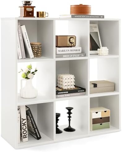 GIANTEX 9-Cube Storage Organizer, Wooden Bookcase Display Shelf by Giantex
