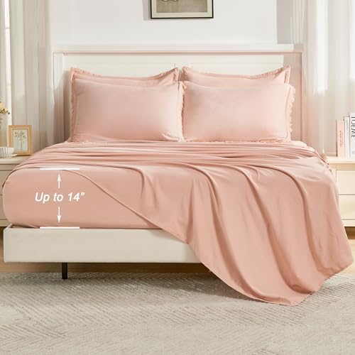 Andency California King Comforter Set, 7 Pieces Pink Bedding - Image 4