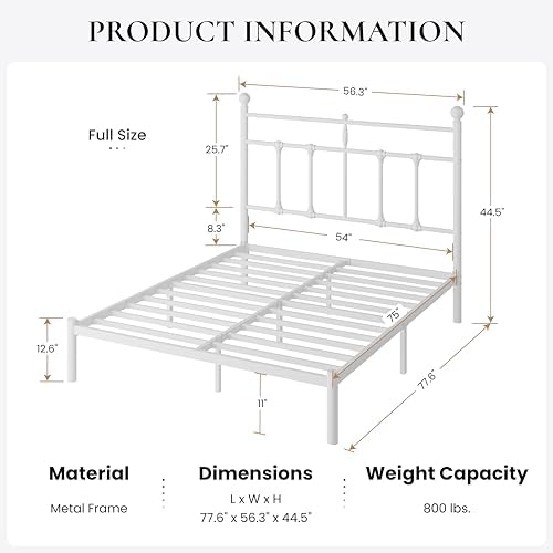 SHA CERLIN Full Size Metal Platform Bed Frame - Image 2