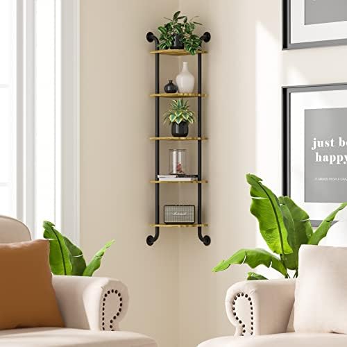 Tinpin Corner Shelf Wall Mount 5-Tier, Wall Decor - Image 2