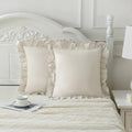 Merryword Beige Pillowcases 18x18 Throw Pillow Covers Pack of 2 Soft Microfiber by Merryword