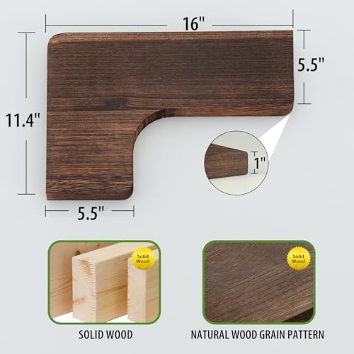 Corner Floating Shelves Wall Mount Shelf Solid Wood - Image 3