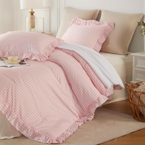 Cupocupa Gingham Ruffle Comforter Set King - Image 4