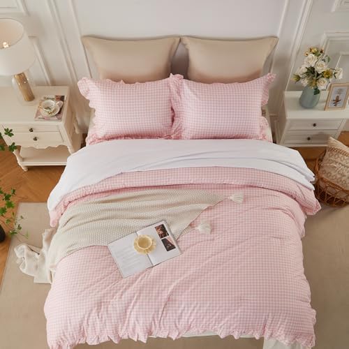 Gingham Ruffle Comforter Set Queen - Image 7