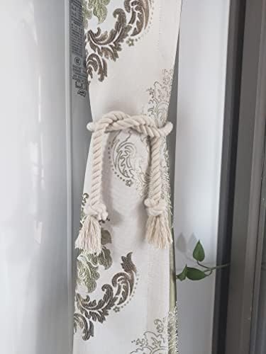 6 Pack Curtain Tiebacks, Outdoor Curtain Ties, Natural Cotton Curtain Holders - Image 2