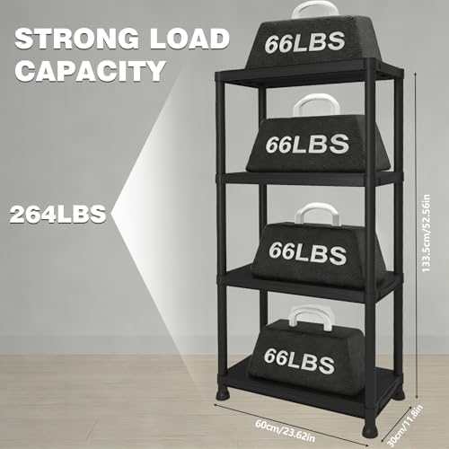 Plastic Storage Shelves, Sturdy Shelving Unit and Storage 264 LBS - Image 3