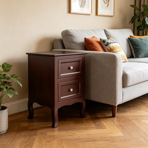 Brown Night Stand, Nightstand Set of 2 - Image 5