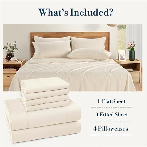 Casa Platino Full Bed Sheets – Breathable 6 Piece Percale Cooling Full Sheets - Image 4