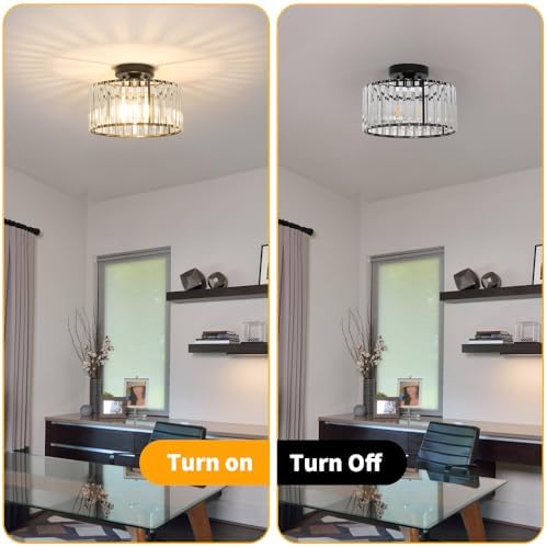 Crystal Ceiling Light Fixture, Modern Semi Flush Mount Ceiling Light, Crystal - Image 6