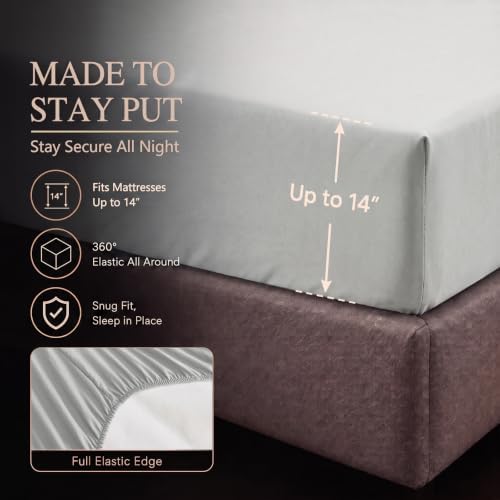 CozyLux Twin XL Comforter Set Light Grey, 5 Pieces Pintuck Bed in a Bag - Image 5