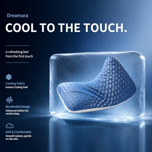 Dreamara Side Sleeper Pillow, Cooling Crescent Memory Foam Queen Pillow 1PK - Image 3
