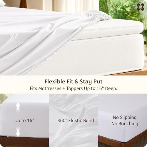 Bedsure PureWoven 100% Rayon Derived from Bamboo, King Size Sheets Set - Image 5