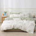 Off White & Sage Airy Botanical Cotton Comforter Set King Size 3PC by LEMIROEBEDDING