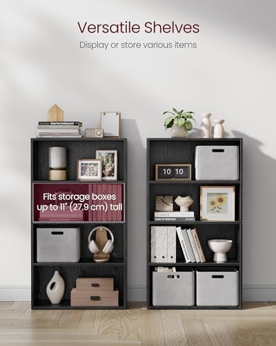 VASAGLE Set of 2 4-Tier Bookshelves, Adjustable Storage Shelves - Image 5