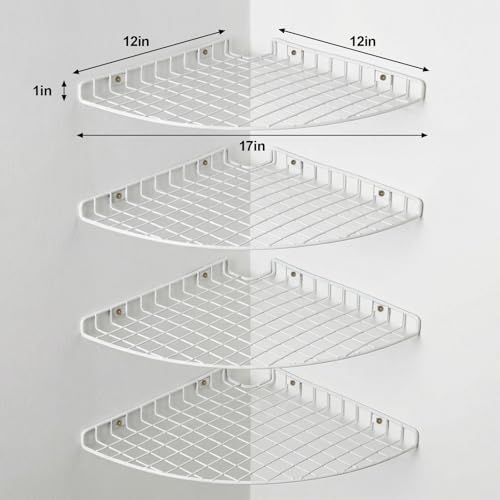 4 Pcs Corner Shelf Organizer, Wall Mount Hanging Corner Shelves - Image 3