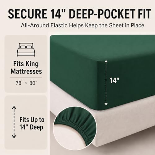 CozyLux Super King Plus Comforter Set Emerald Green - Image 5