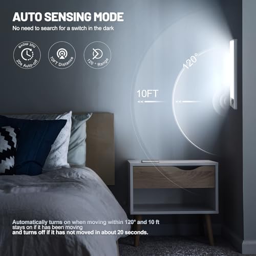 10 inch Under Cabinet Lighting, 6 Pack Motion Sensor Light Indoor Rechargeable - Image 2