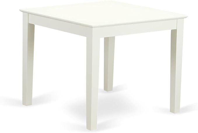 East West Furniture OXSI5-LWH-15 5 Piece Dining Table Set for 4 Includes a Square Kitchen Table and 4 Baby Blue Linen Fabric Upholstered Parson Chairs, 36x36 Inch, Linen White