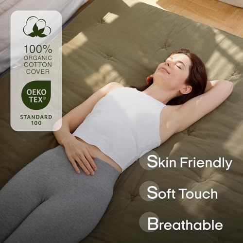 ZonLi Japanese Floor Futon Mattress 100% Cotton Washable Cover Foldable - Image 2